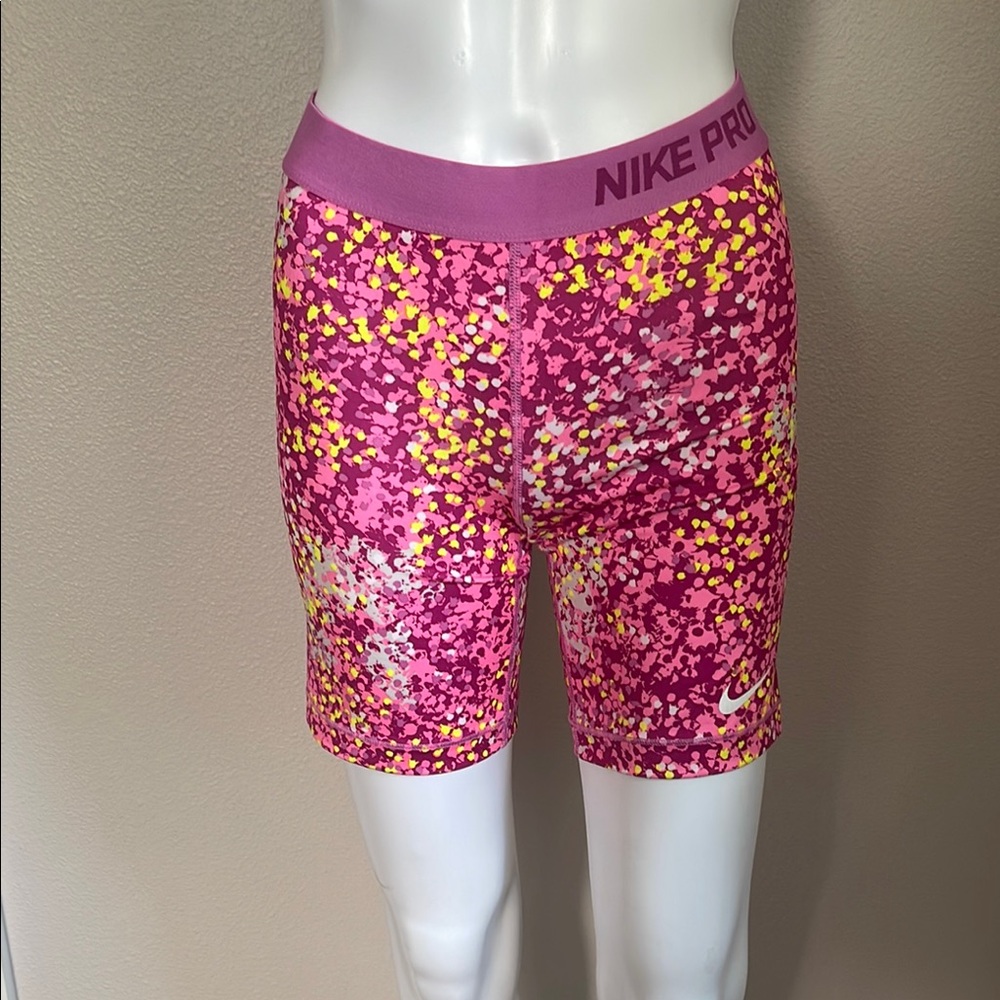 Nike Pink and Yellow Athletic Shorts